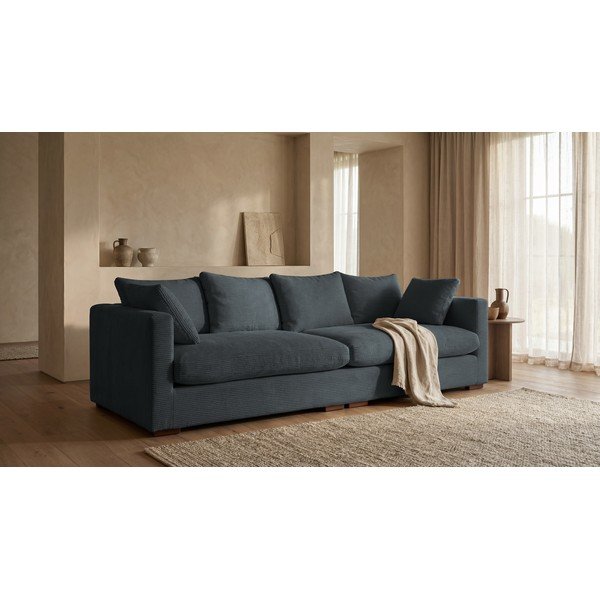 Canapea gri cu tapițerie din catifea reiată  266 cm Comfy – Scandic-image-1