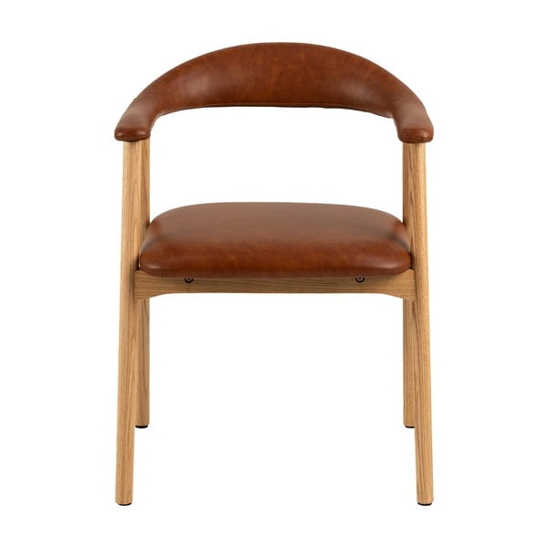 Scaune de dining maro coniac/în culoare naturală 2 buc. din imitație de piele Addi – Actona-image-2