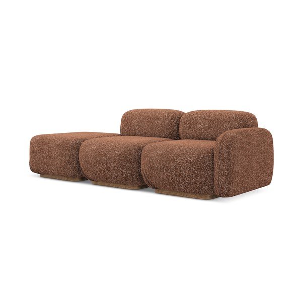 Șezlong modular portocaliu/maro (cu colț pe partea dreaptă) Ailani – Makamii-image-2