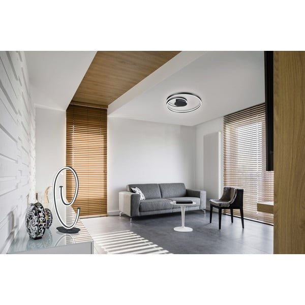 Plafonieră neagră LED cu control vocal/cu control prin aplicații mobile cu abajur din metal Ciola – CINQUE-image-1