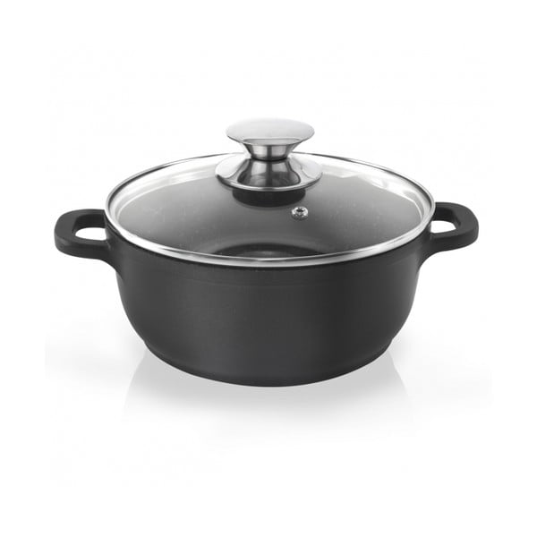 Oală din aluminiu neaderent cu capac din sticlă Orion Grande, ⌀ 24 cm