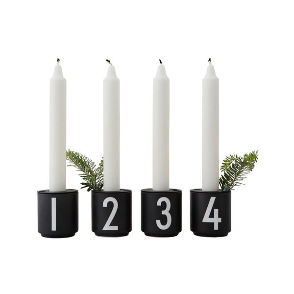 Set 4 cești din imitație porțelan Design Letters Mini, negru-image-4