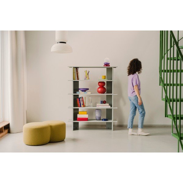 Bibliotecă galbenă din metal 120x156x37 cm Hes – noo.ma-image-4