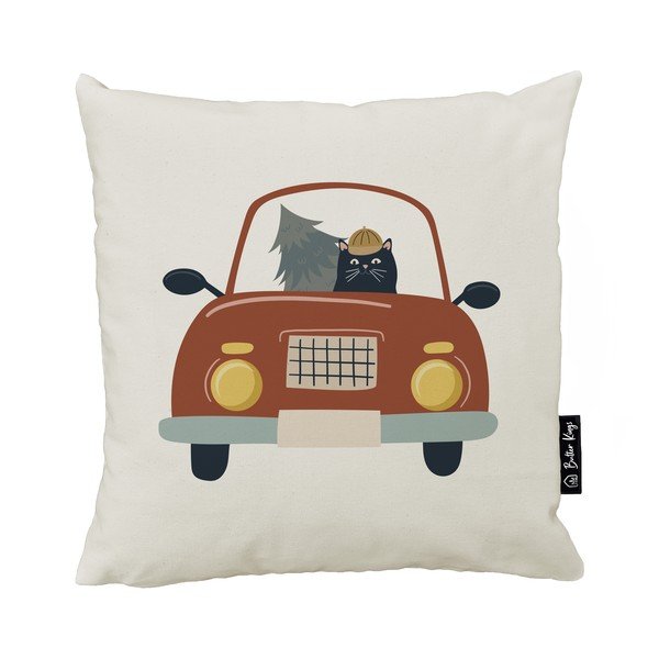 Față de pernă 45x45 cm  cu model de Crăciun Cat Driver – Butter Kings