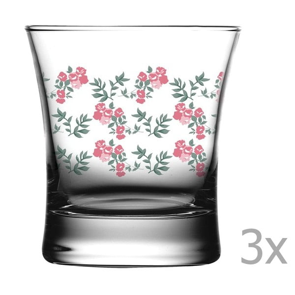 Set 3 pahare Paşabahçe Rosie, 240 ml