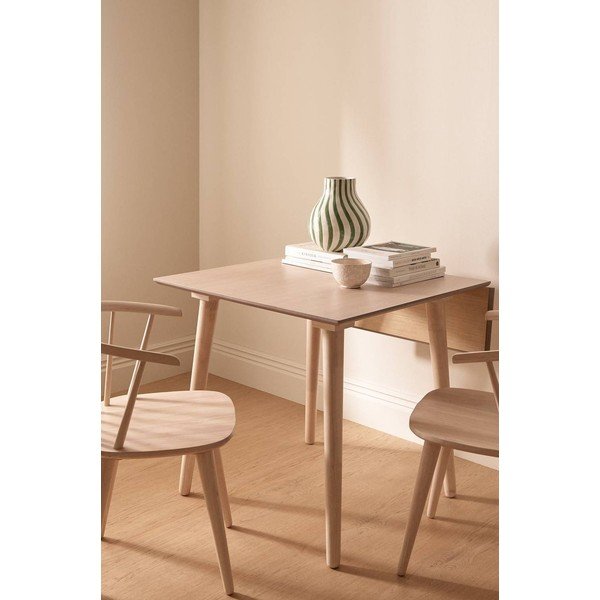 Masă de dining extensibilă cu aspect de lemn de ulm cu blat suplimentar 80x80 cm Jolina – Ellos Home-image-1