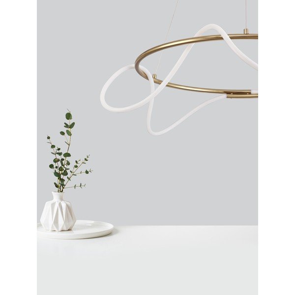Lustră aurie LED cu intensitate reglabilă din aluminiu cu abajur din sticlă acrilică ø 70 cm Tiriac – Nova Luce-image-3
