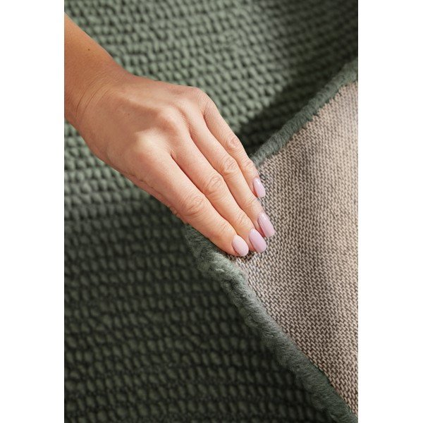 Covor tip traversă verde închis țesut manual din lână 80x300 cm Calmio – Hanse Home-image-3