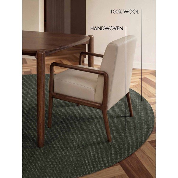 Covor verde închis țesut manual rotund din lână ø 160 cm Greenwich – Ted Baker-image-4