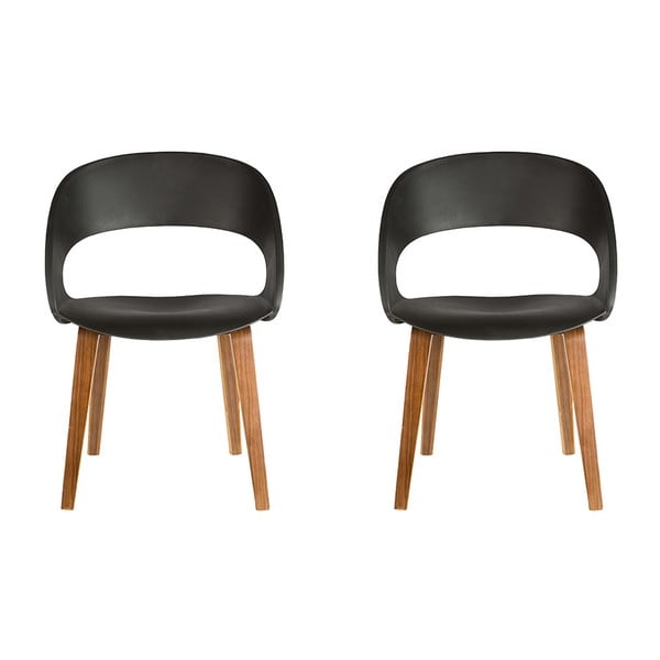 Set 2 scaune cu picioare din lemn de fag Dementra