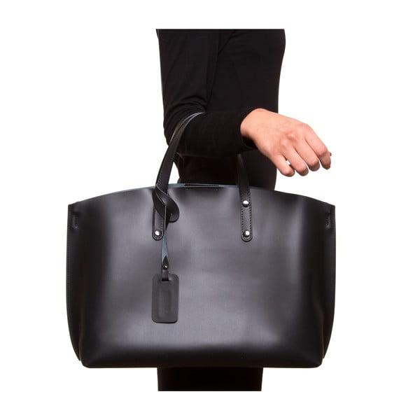 Geantă din piele Luisa Vannini 3034 Nero, negru-image-3