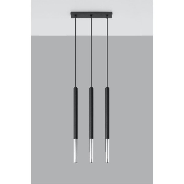 Lustră Sollux Asarot 3L, negru-argintiu-image-1