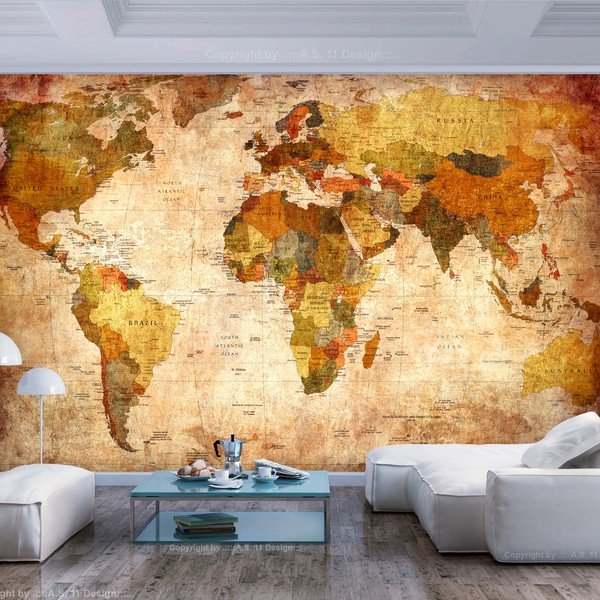 Tapet în format mare Artgeist Old World Map, 400 x 280 cm-image-1