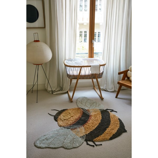 Covor pentru copii galben lavabil/țesut manual din bumbac 115x150 cm Bee – Lorena Canals-image-4