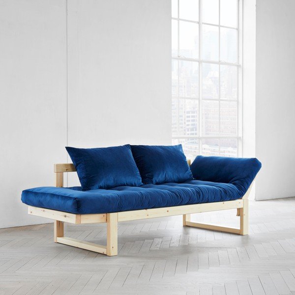 Canapea extensibilă Karup Edge Natural/Velvet Navy-image-2