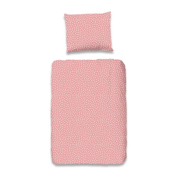 Lenjerie de pat din bumbac pentru copii Good Morning Lilian, 100 x 135 cm, roz