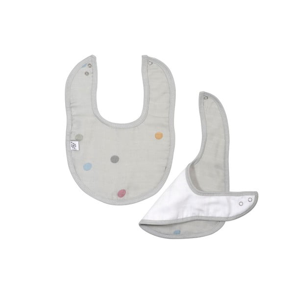 Bavețică din muselină Kindsgut Dots, gri-image-2