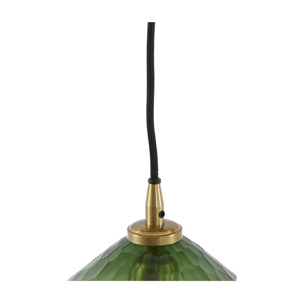 Lustră verde cu abajur din sticlă ø 17 cm Danita – Light & Living-image-2
