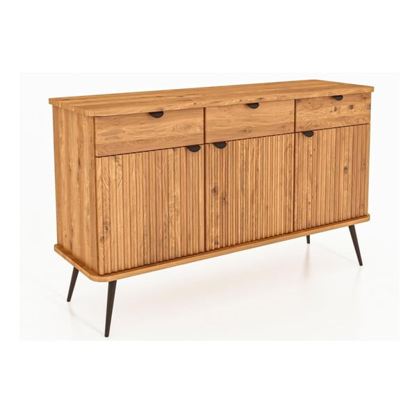 Comodă joasă din lemn de stejar 144x87 cm Kula – The Beds-image-3