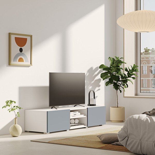 Comodă TV alb-gri 140x31 cm Podium – TemaHome-image-1