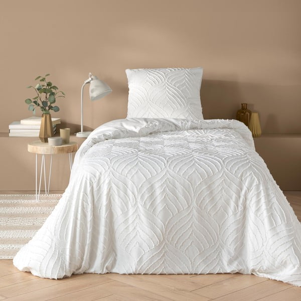 Lenjerie de pat albă din microfibră pentru pat de o persoană 140x200 cm Heltie – douceur d'intérieur