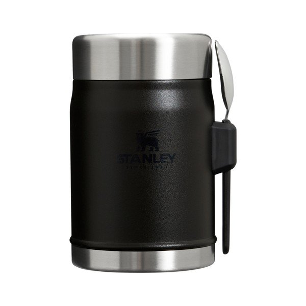 Termos negru mat pentru mâncare din oțel inoxidabil 400 ml Legendary Food Jar + Spork Black 2.0 – Stanley