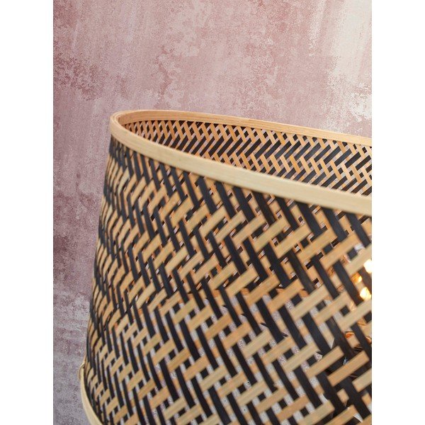 Lampadar negru/în culoare naturală cu abajur din bambus (înălțime 128 cm) Java – Good&Mojo-image-4
