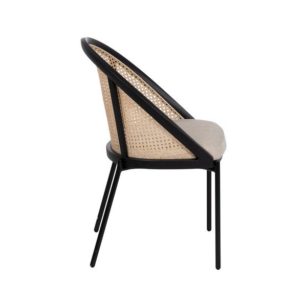 Scaun de sufragerie bej/în culoare naturală tapițat – Ixia-image-3