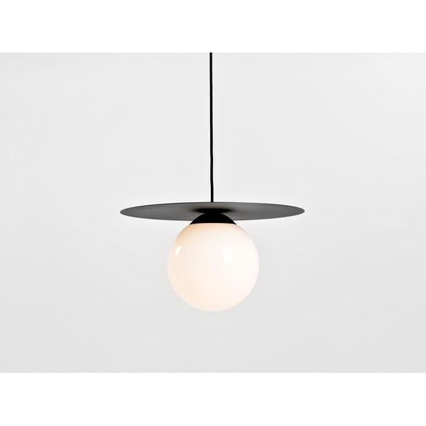 Lustră neagră cu abajur din sticlă ø 40 cm Skiva Ball – CustomForm-image-3