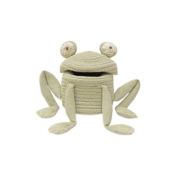 Coș de jucării pentru copii verde din material textil ø 15x15 cm Mini Fred the Frog – Lorena Canals