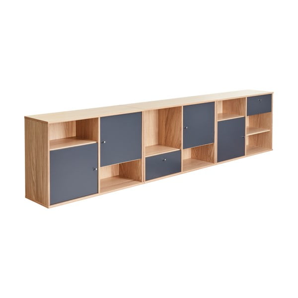 Comodă joasă neagră cu aspect de stejar  267x61 cm Mistral - Hammel Furniture-image-2