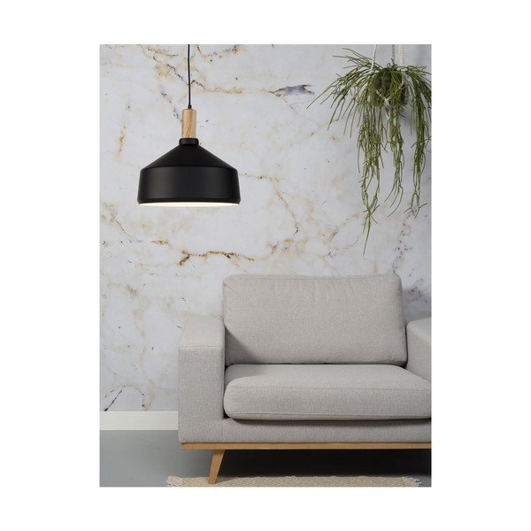 Lustră neagră/natural cu abajur din metal ø 35 cm Melbourne – it's about RoMi-image-3