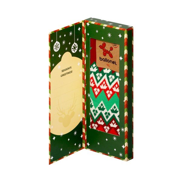 Șosete în cutie de cadou Ballonet Socks Season's Greetings Socks Card with Flake, mărime 36 - 40-image-3