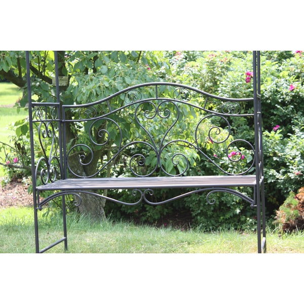 Bancă de grădină neagră din metal Colima – Garden Pleasure-image-3
