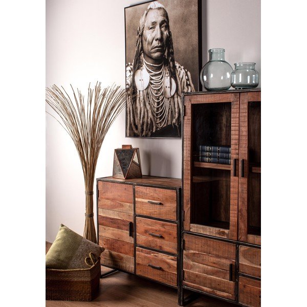 Comodă în culoare naturală din lemn de acacia 90x90x40 cm Elmer – Bizzotto-image-1