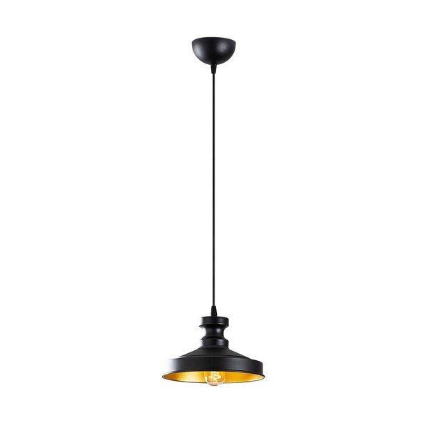 Lustră neagră cu abajur din metal ø 22 cm Berceste – Opviq lights-image-2