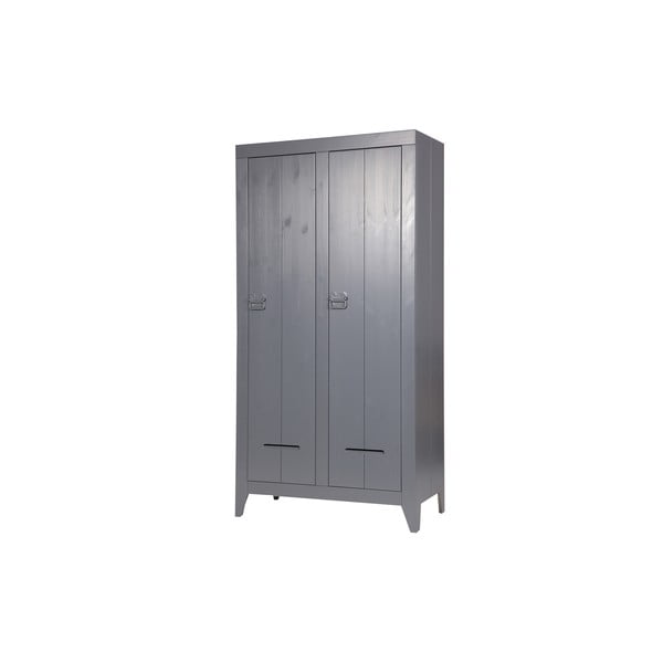 Șifonier cu 2 uși WOOOD Kluis, gri oțel-image-1