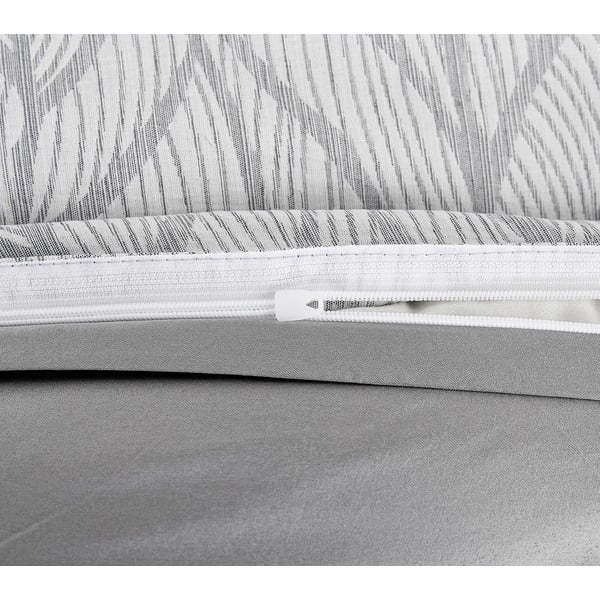 Lenjerie de pat gri din jacquard pentru pat de o persoană 140x200 cm Florida – My House-image-3