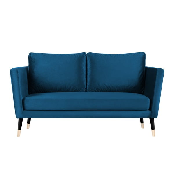 Canapea cu 2 locuri Paolo Bellutti Julia cu picioare negre, albastru