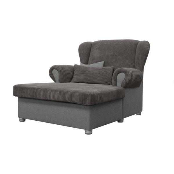 Șezlong taupe cu tapițerie din catifea reiată Lord – Ropez