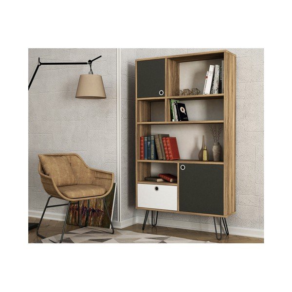 Bibliotecă în decor de lemn de nuc Karamel-image-4