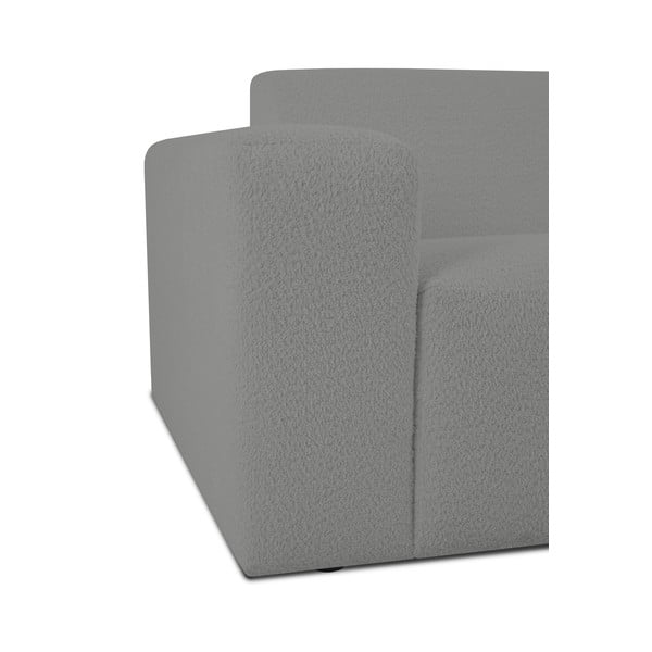 Colțar gri cu tapițerie din stofă bouclé (cu colț pe partea dreaptă) Roxy – Scandic-image-3