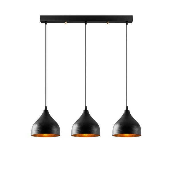 Lustră neagră cu abajur din metal Tattoo – Opviq lights-image-2