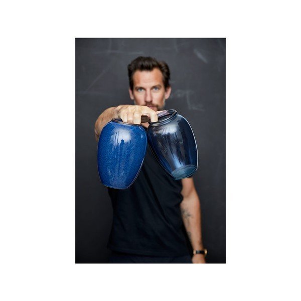 Vază de sticlă Bitz Kusintha, ø 14 cm, albastru-image-4