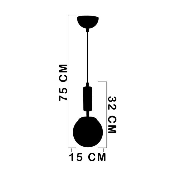 Lustră alb-negru  cu abajur din sticlă ø 15 cm Hector – Squid Lighting-image-2