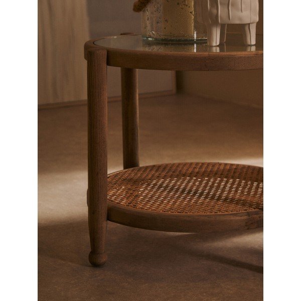 Măsuță auxiliară rotundă cu blat din sticlă ø 57 cm Cebu – Premier Housewares-image-4