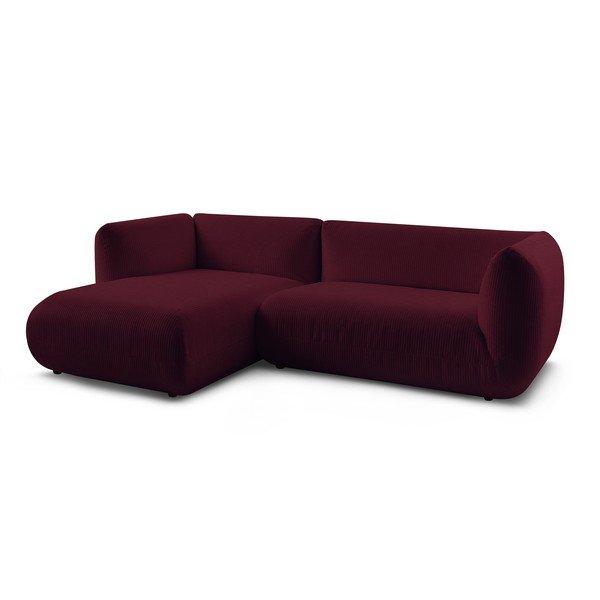 Colțar burgundy cu tapițerie din catifea reiată  (cu colț  pe partea stângă ) Lecomte – Bobochic Paris-image-3