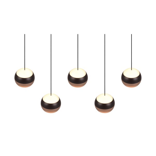 Lustră negru-arămiu  LED cu abajur din metal Orbit – Trio Select-image-1