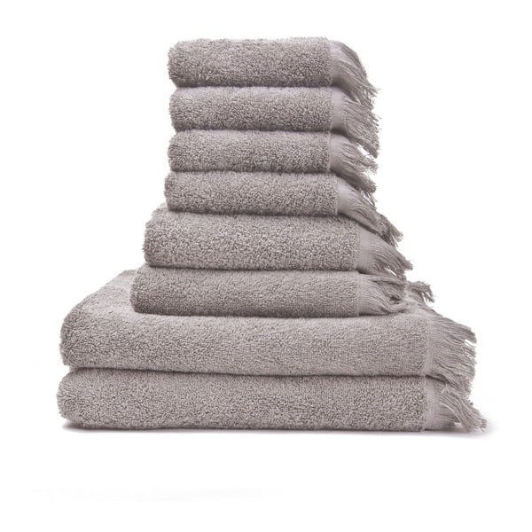 Set 8 prosoape din bumbac 100% Bonami Selection Grey, maro