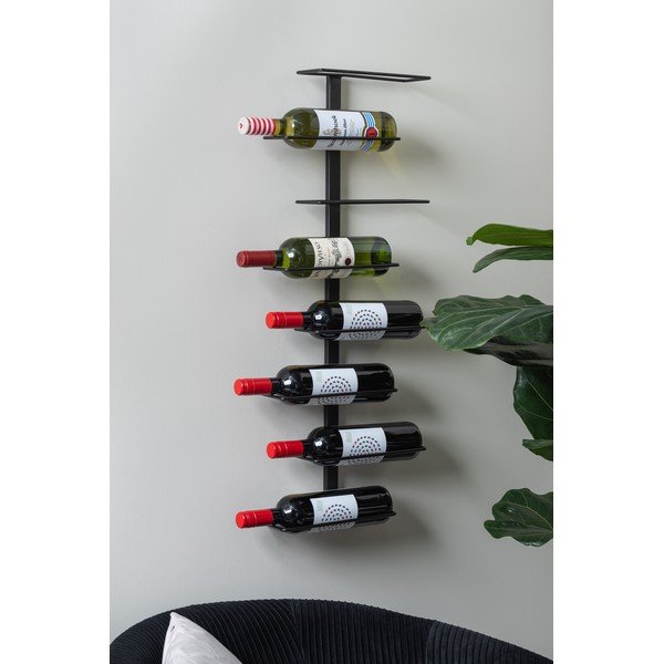 Raft pentru sticle de vin negru de perete din metal număr sticle 8  Float  – PT LIVING-image-1